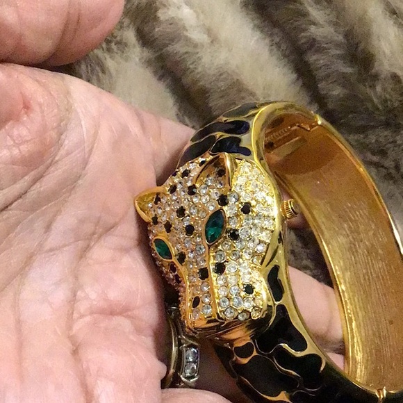 NWT,REAL COLLECTIBLES BY ADRIENNE,JAGUAR CUFF BRACELET WATCH. GORGEOUS, - Picture 7 of 9